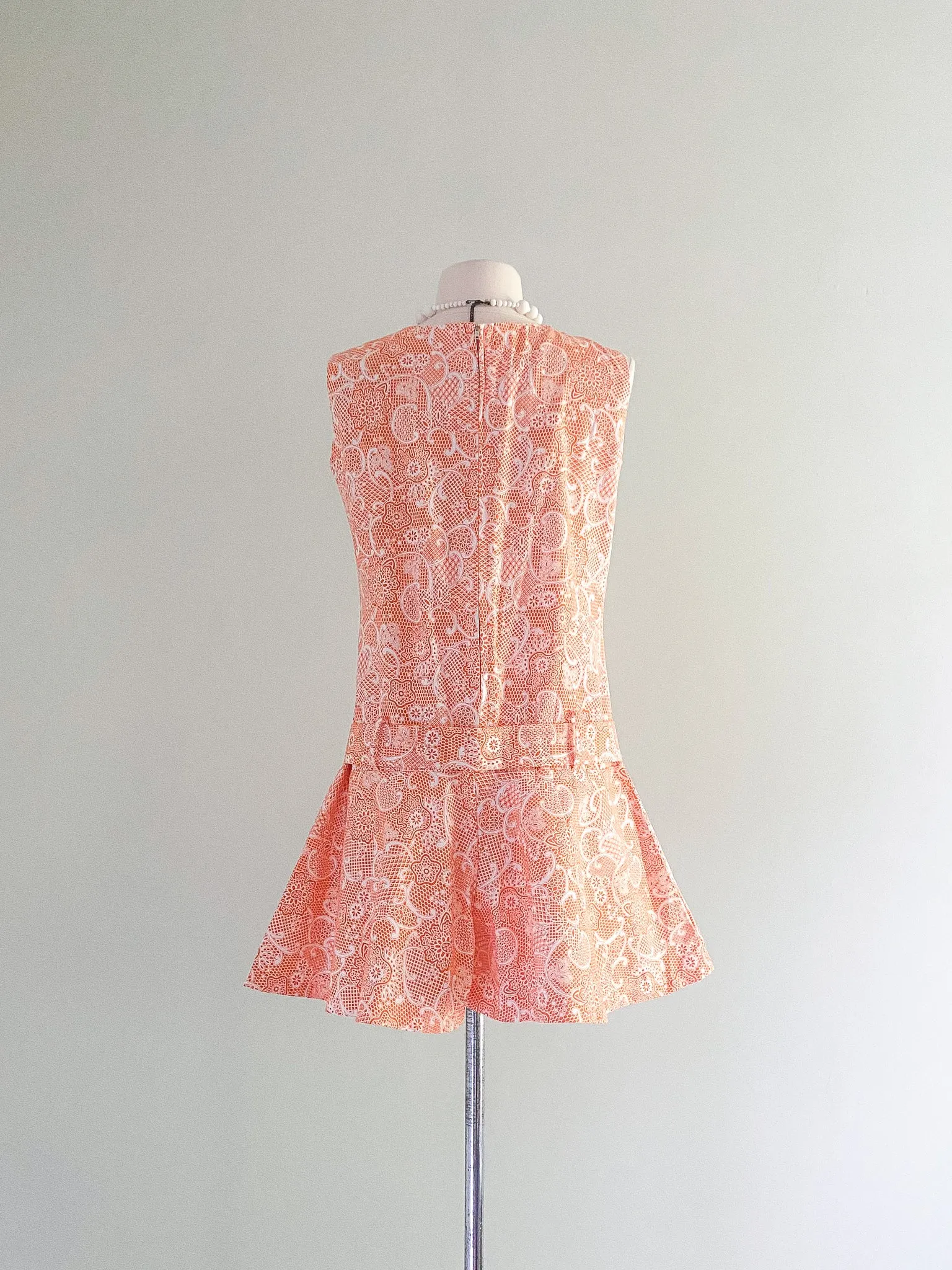 1960's Mod Girl Orange Creamsicle Romper / Sz M