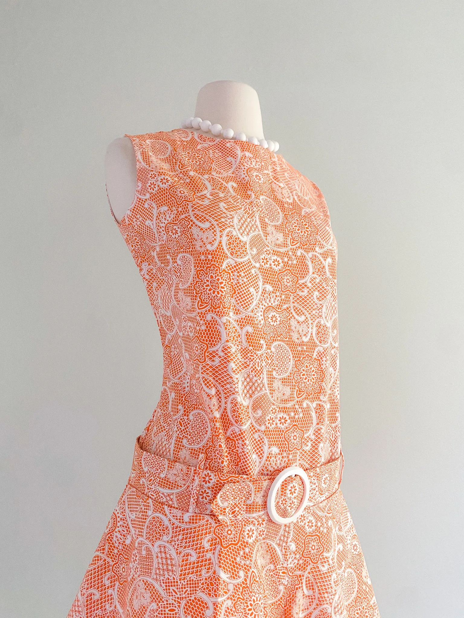 1960's Mod Girl Orange Creamsicle Romper / Sz M