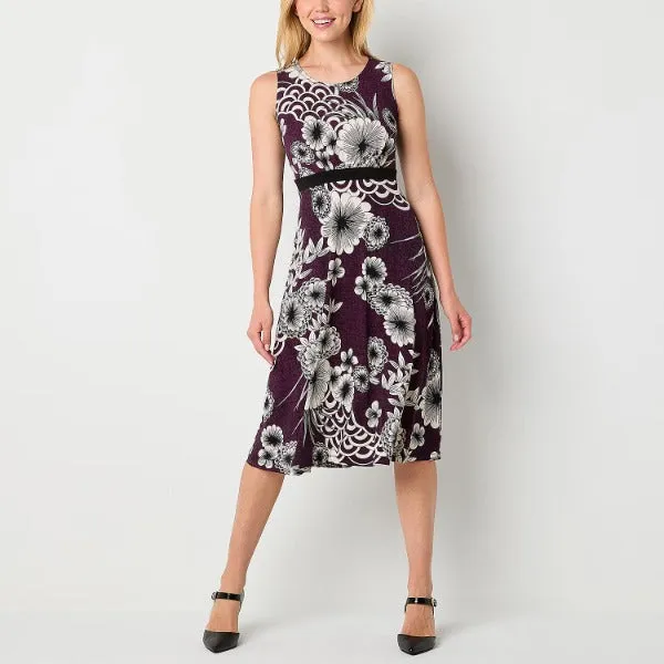 1PC  Floral Jacket Dress Plum / Black - Studio 1