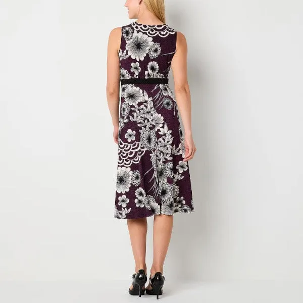 1PC  Floral Jacket Dress Plum / Black - Studio 1