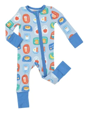 2-Way Zip Romper, Breakfast Club Patches