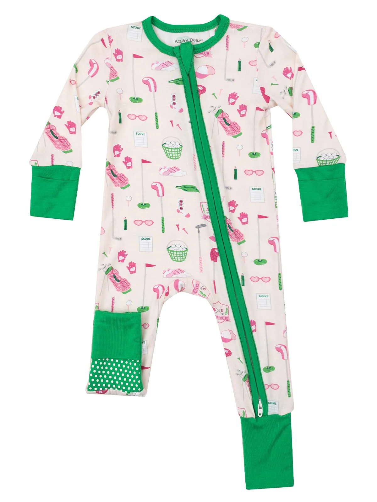 2-Way Zip Romper, Golf Club Pink