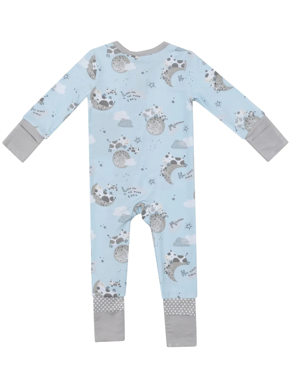 2-Way Zip Romper, I Love You To The Moon Cows