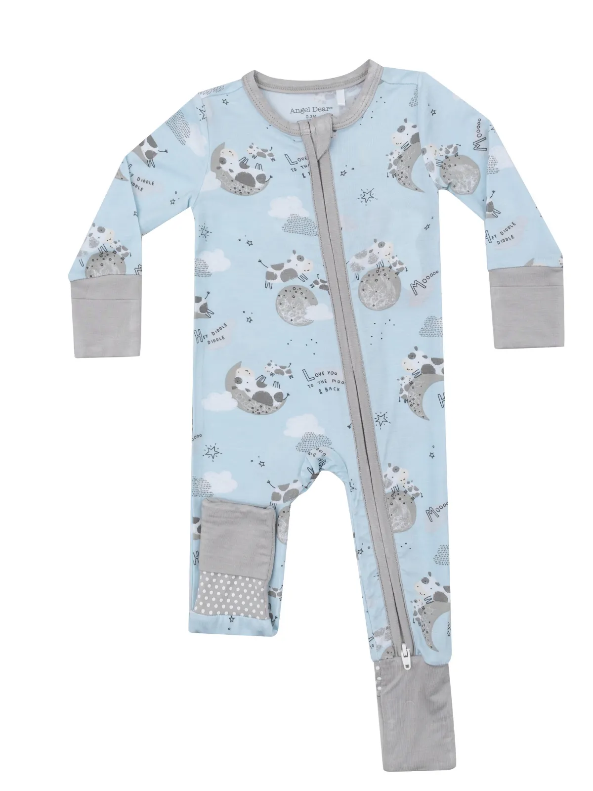 2-Way Zip Romper, I Love You To The Moon Cows