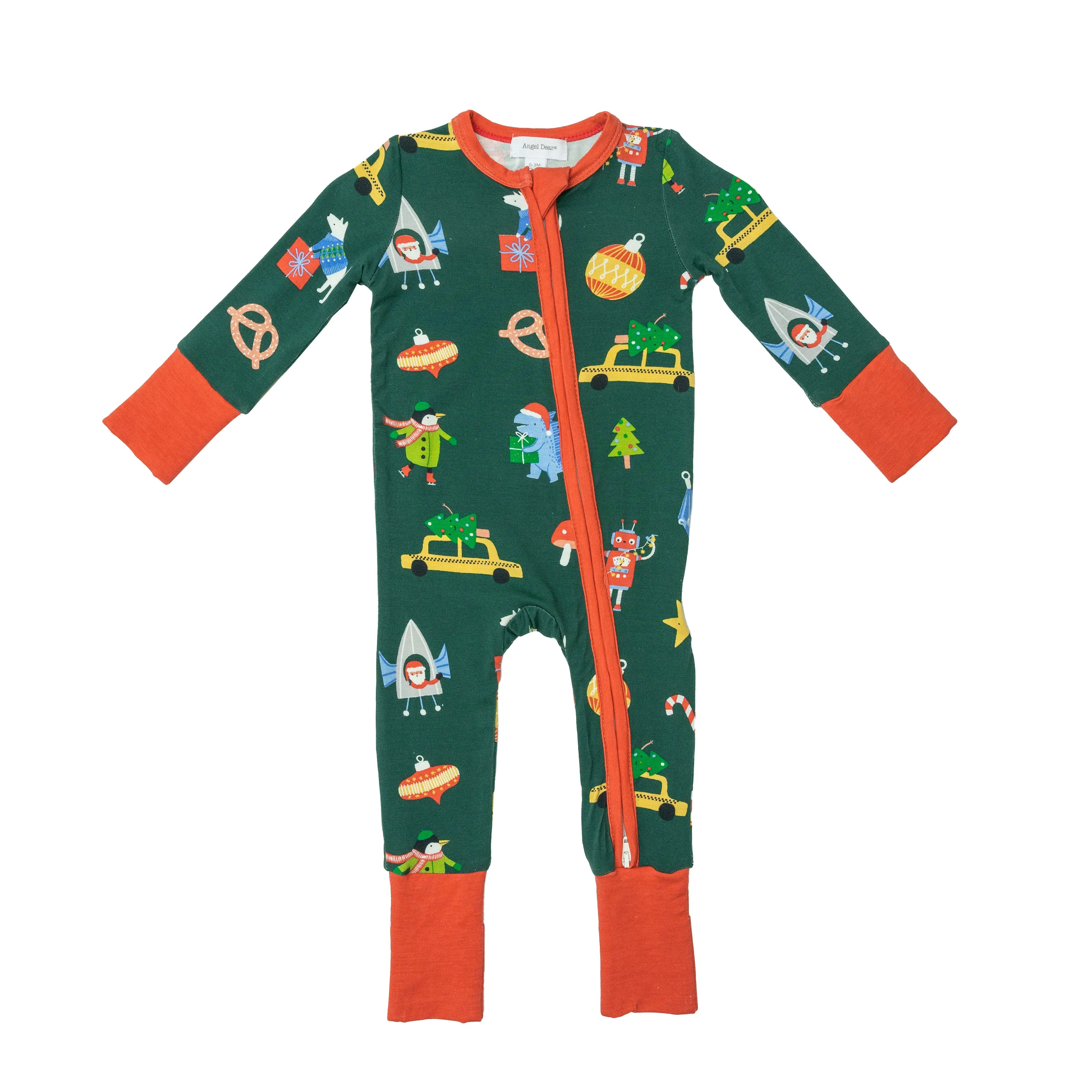 2 Way Zip Romper, Merry and Bright