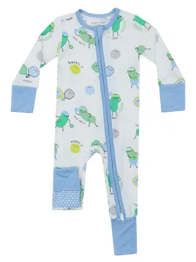 2-Way Zip Romper, Pickleball Blue