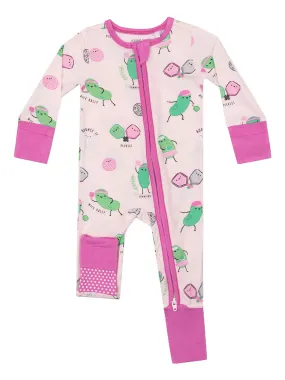 2-Way Zip Romper, Pickleball Pink