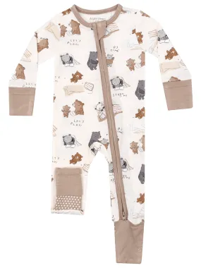 2-Way Zip Romper, Sleepytime Bears