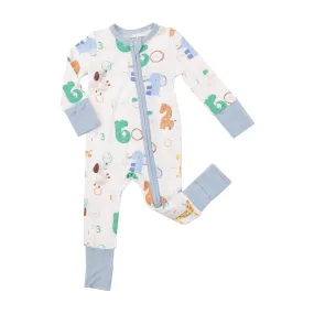 2 Way Zipper Romper - Animal Numbers