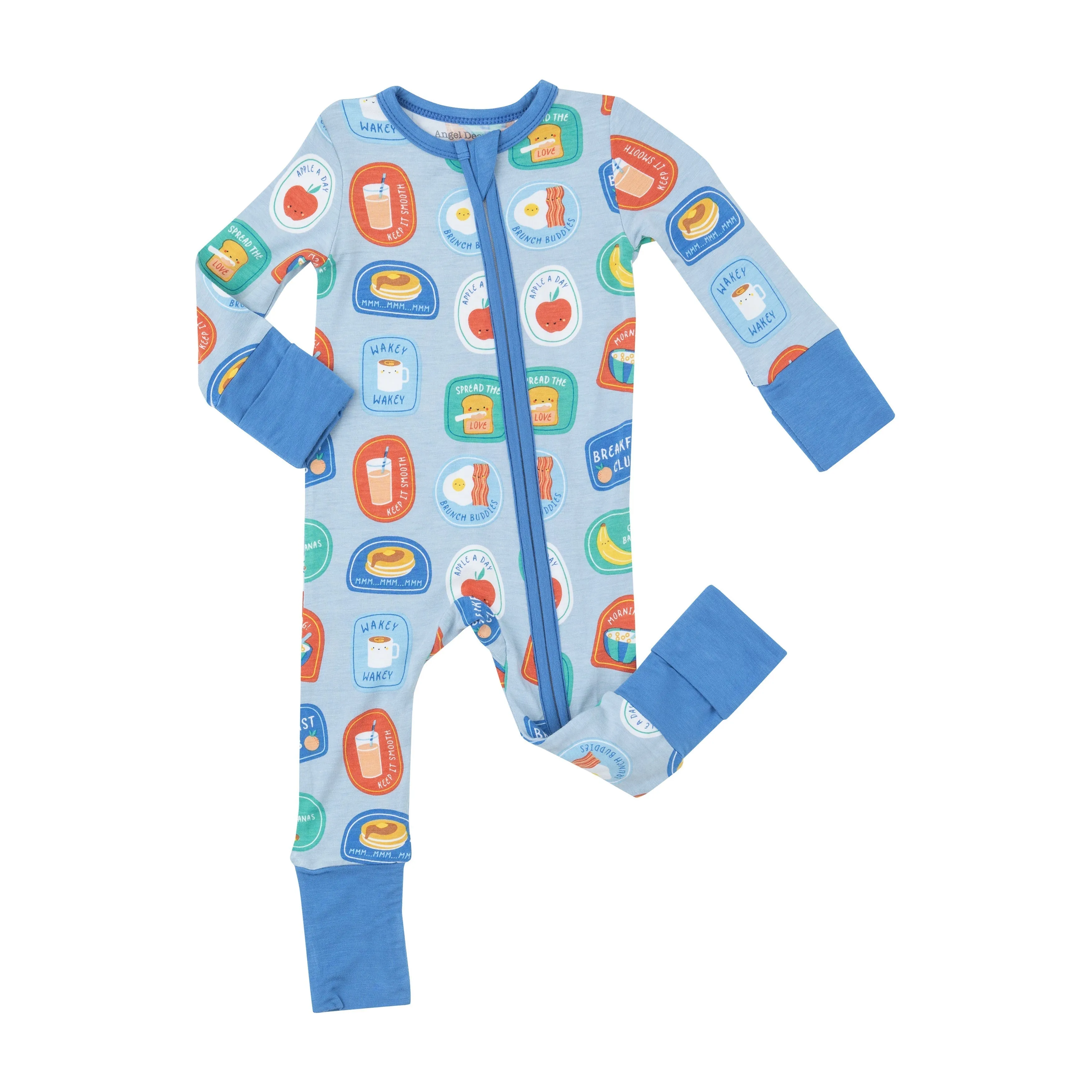 2 Way Zipper Romper - Breakfast Club Patches Blue