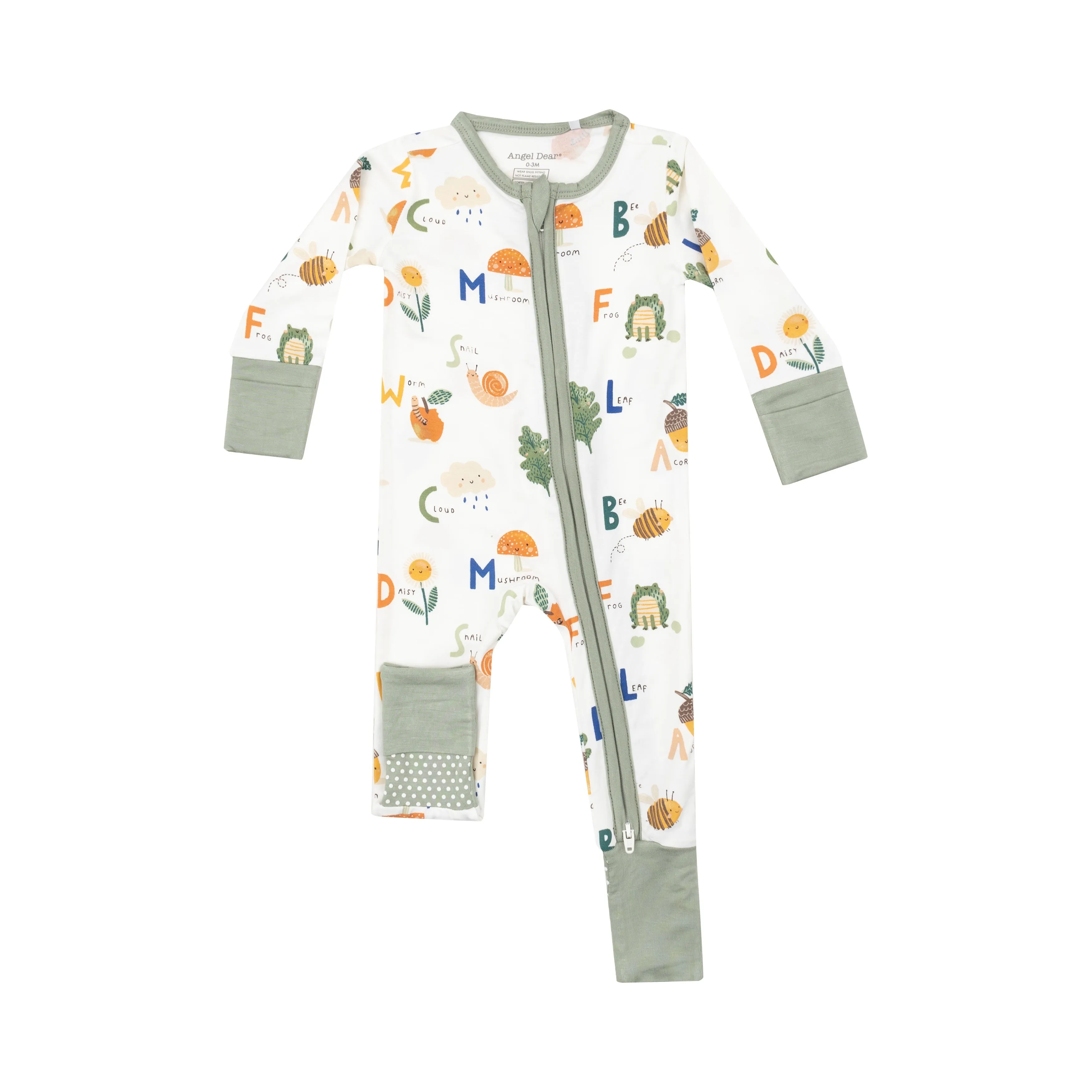 2 Way Zipper Romper - Nature Abc'S