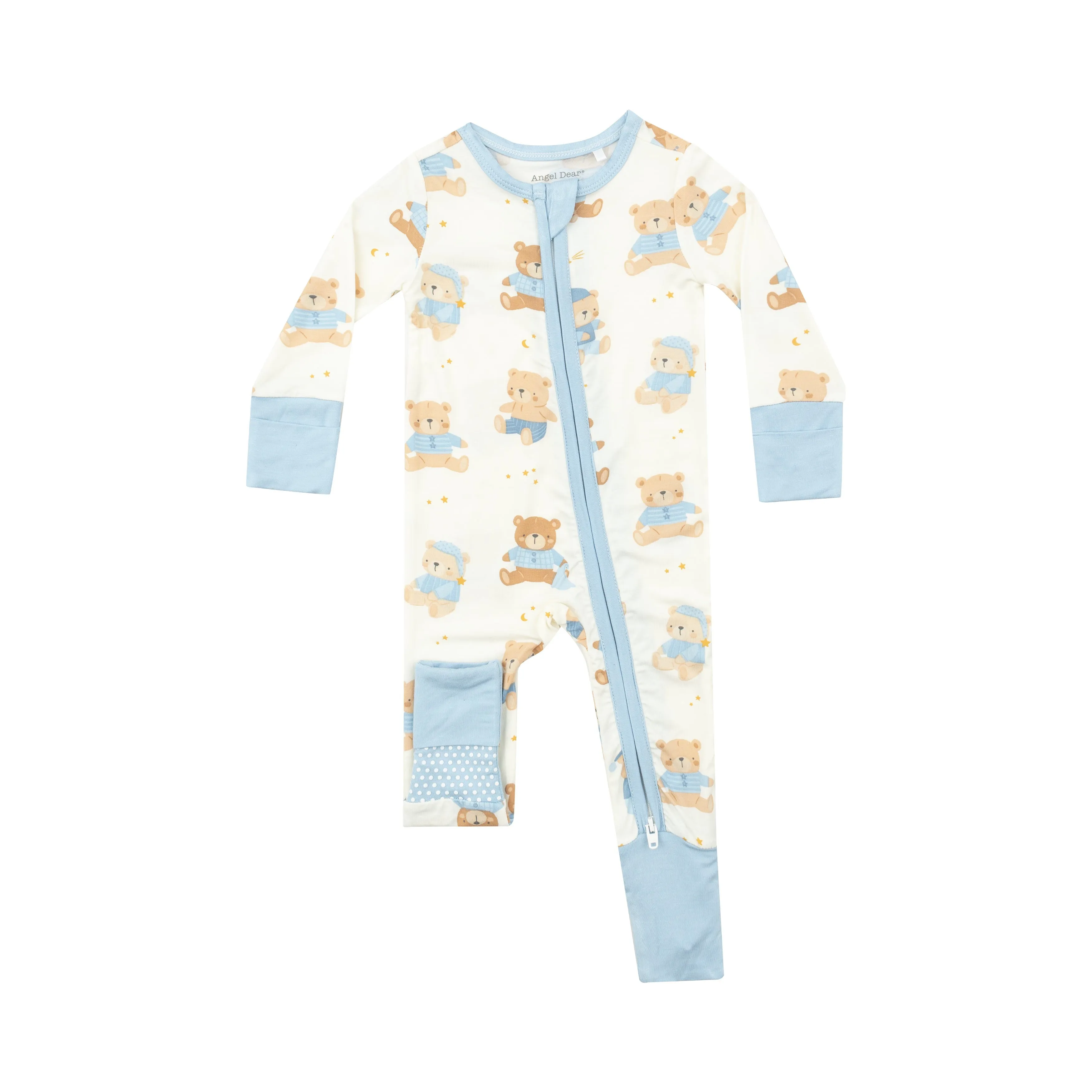 2 Way Zipper Romper - Teddy Bears Blue