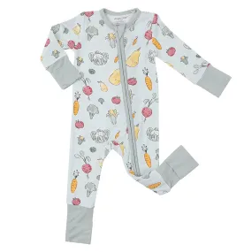 2-Way Zipper Romper Watercolor Baby Veggies