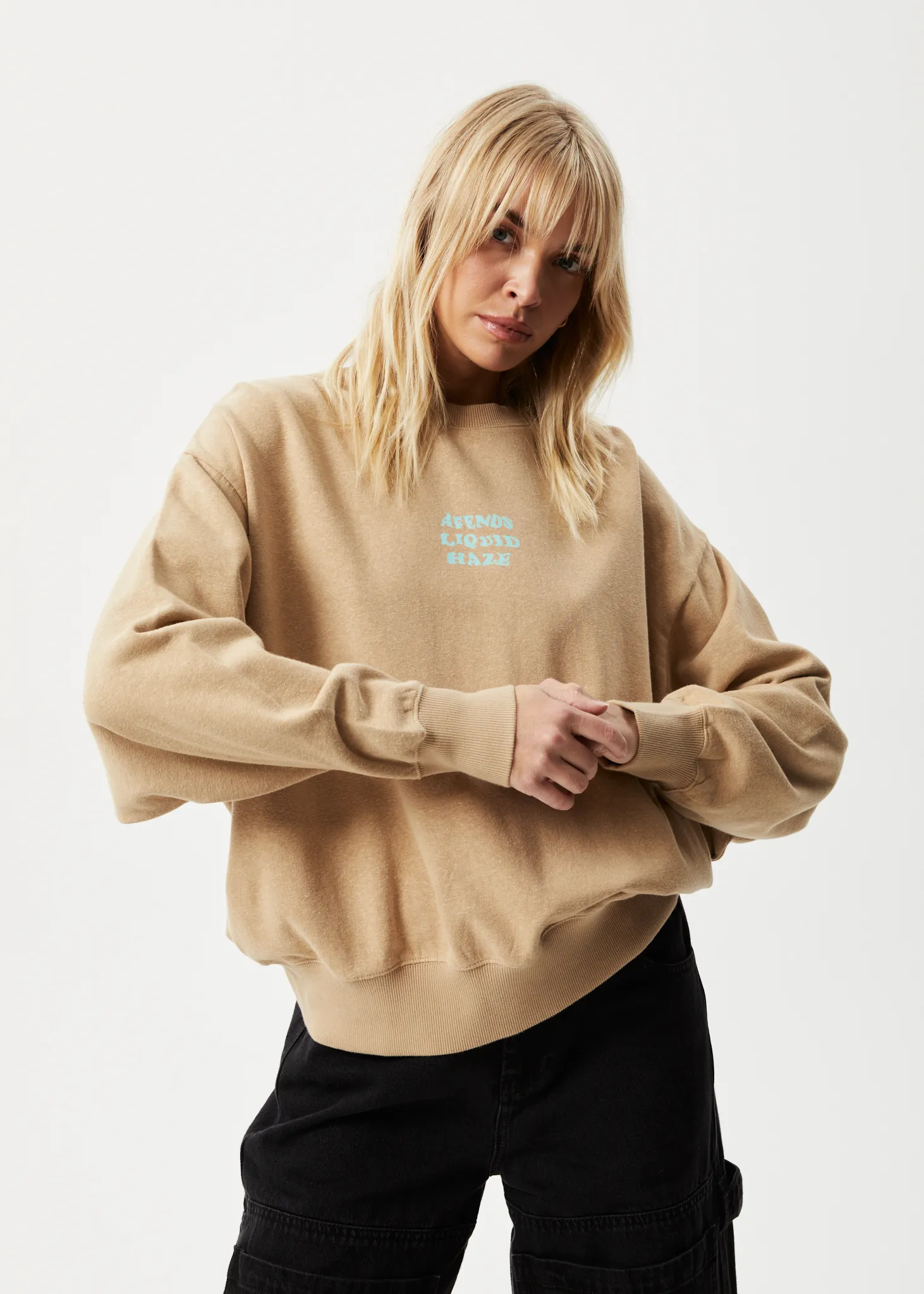 AFENDS Womens Daze - Crew Neck Jumper - Tan