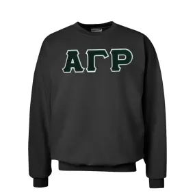 AGR Black Crewneck Sweatshirt with Sewn On Letters