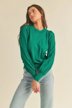 Alpine Green Classic Stripe Texture Pullover