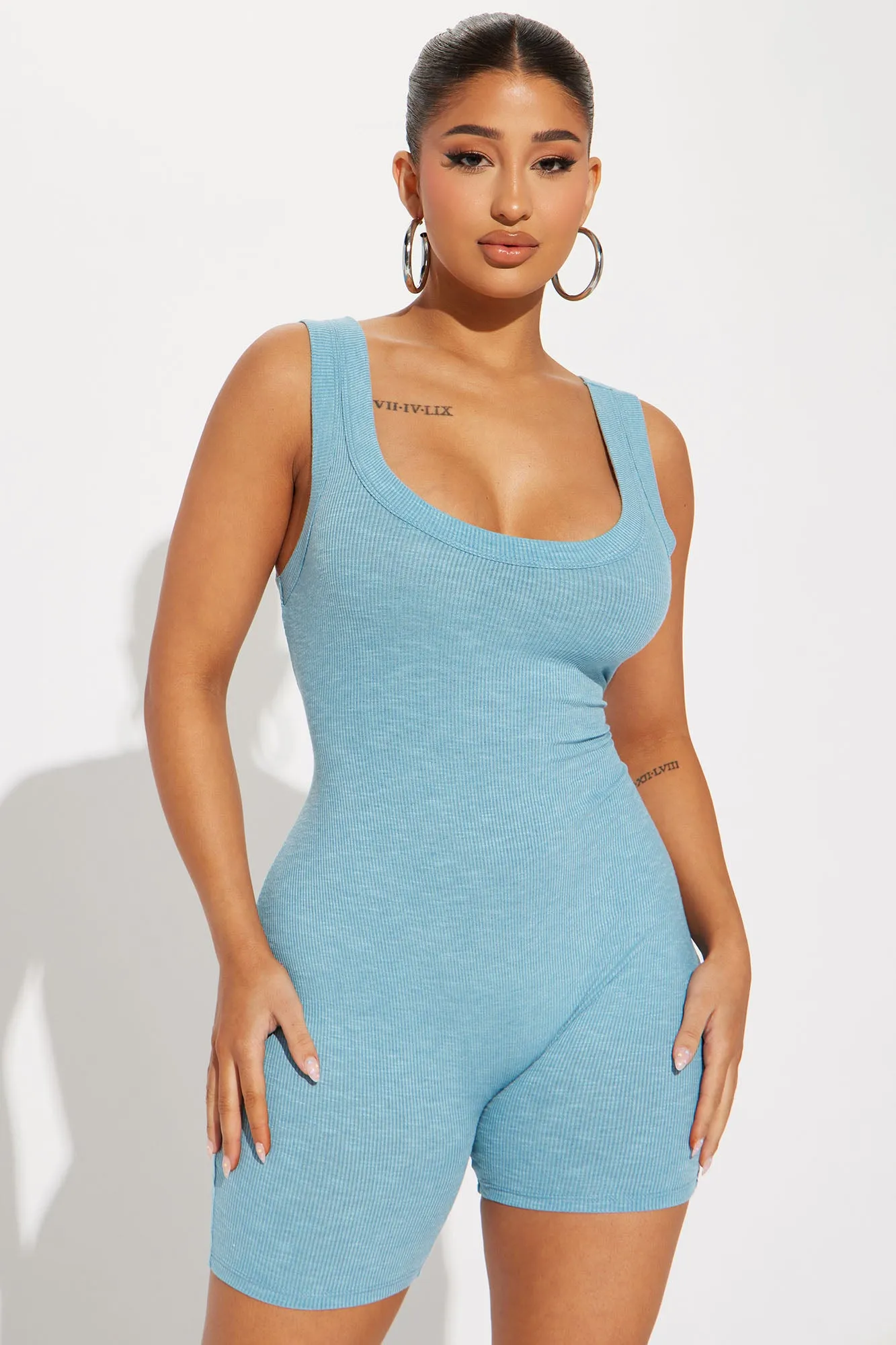 Amity Romper - Aqua