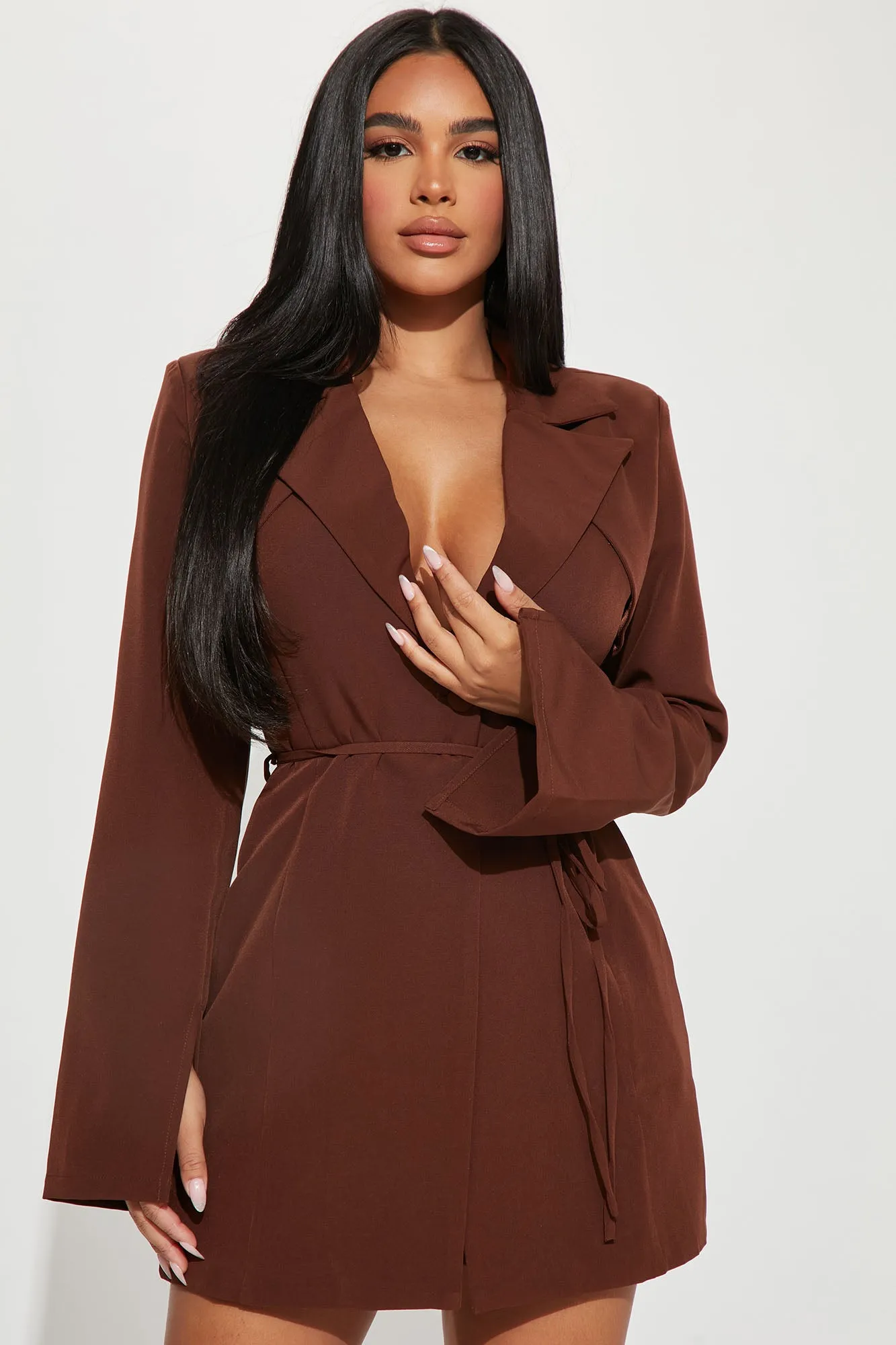 Anabel Blazer Romper - Brown