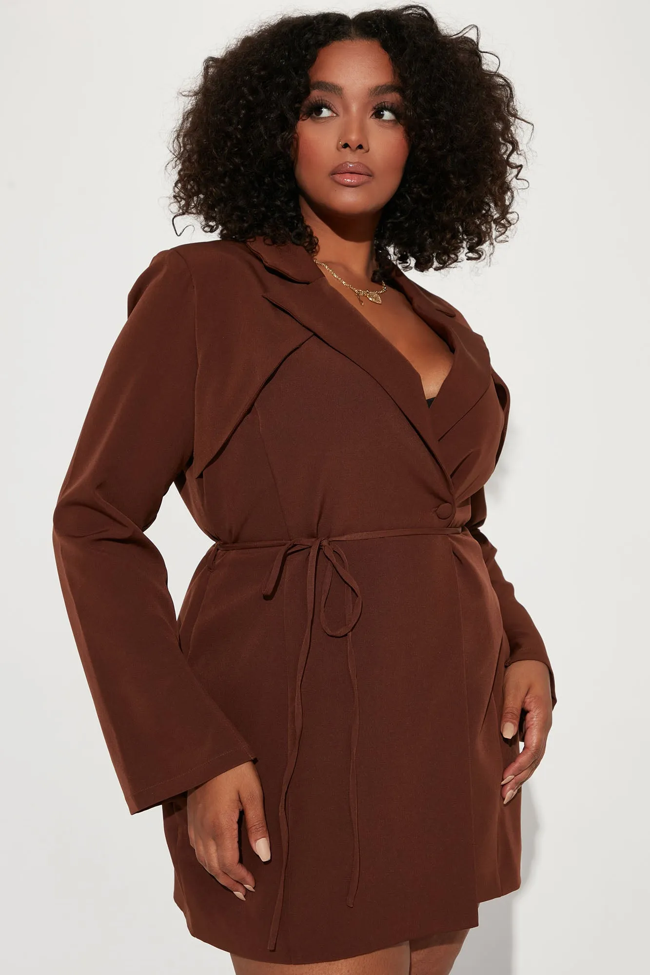 Anabel Blazer Romper - Brown