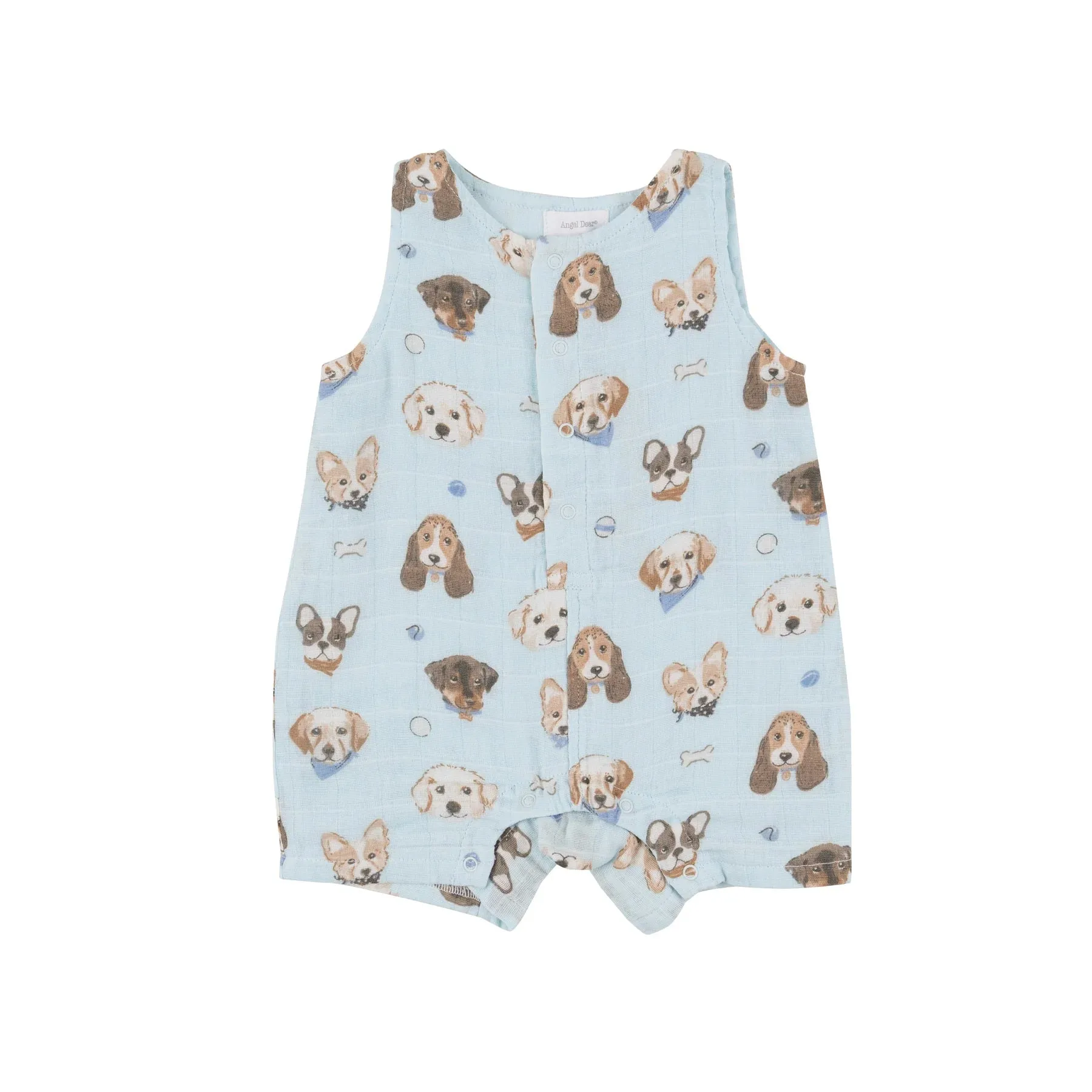 ANGEL DEAR VINTAGE PUPPY FACES SHORTIE ROMPER