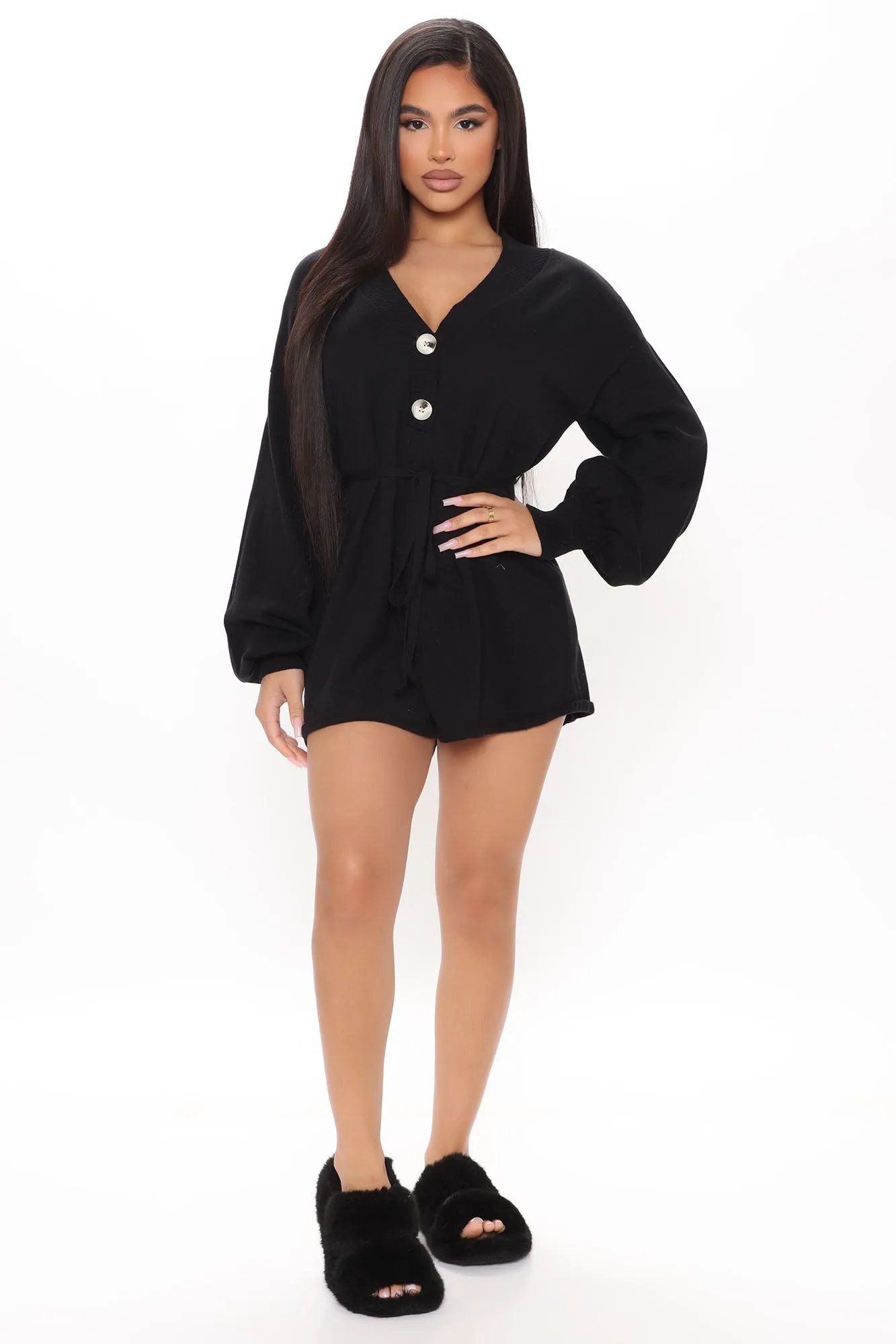 Angela Knit Romper - Black