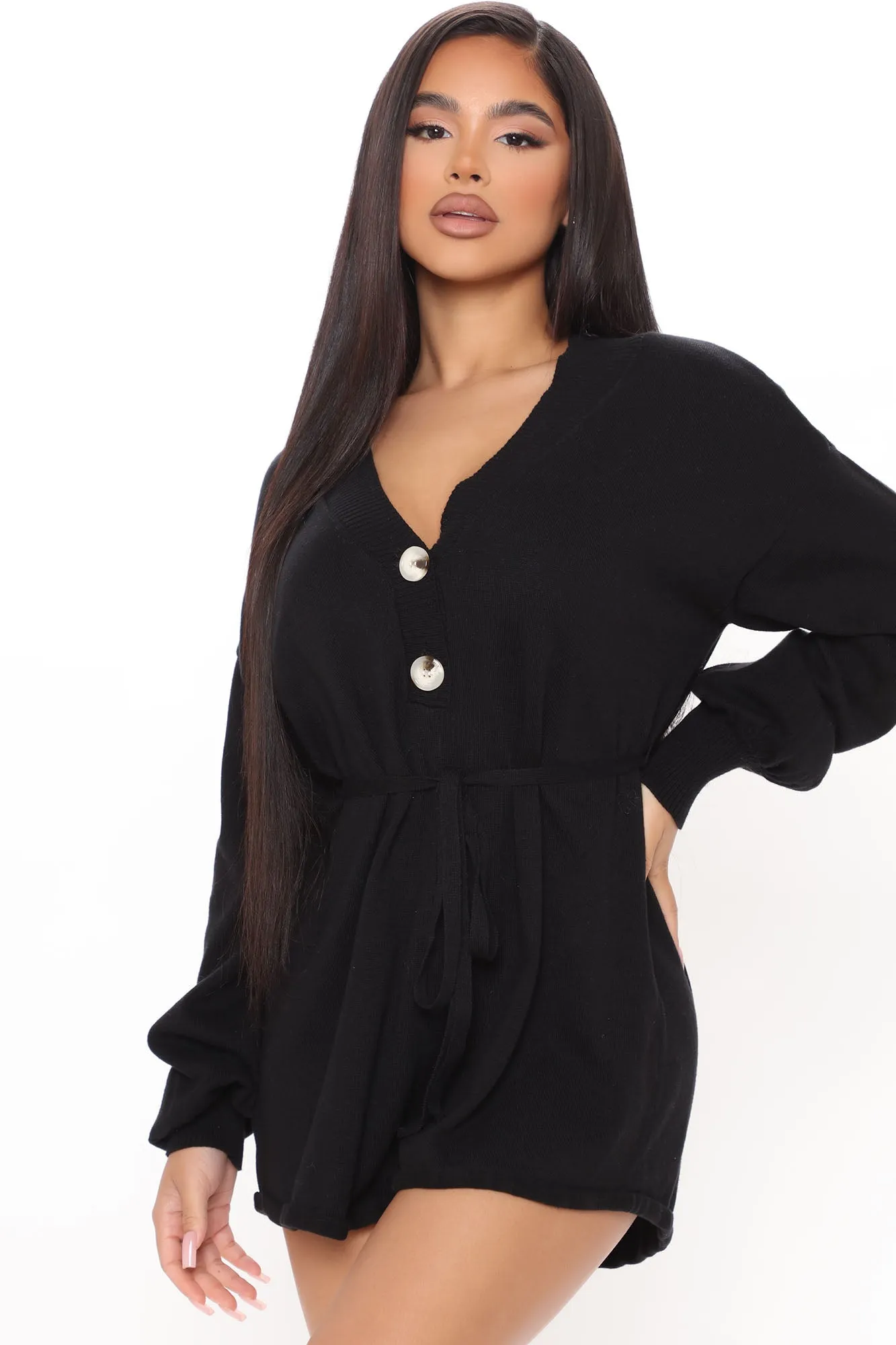 Angela Knit Romper - Black