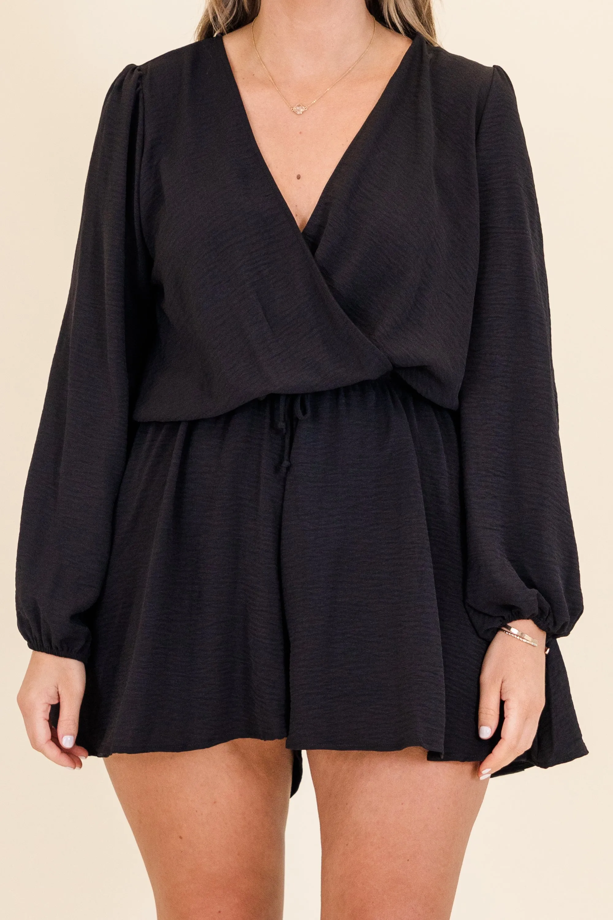 Anyone's Guess Romper, Black