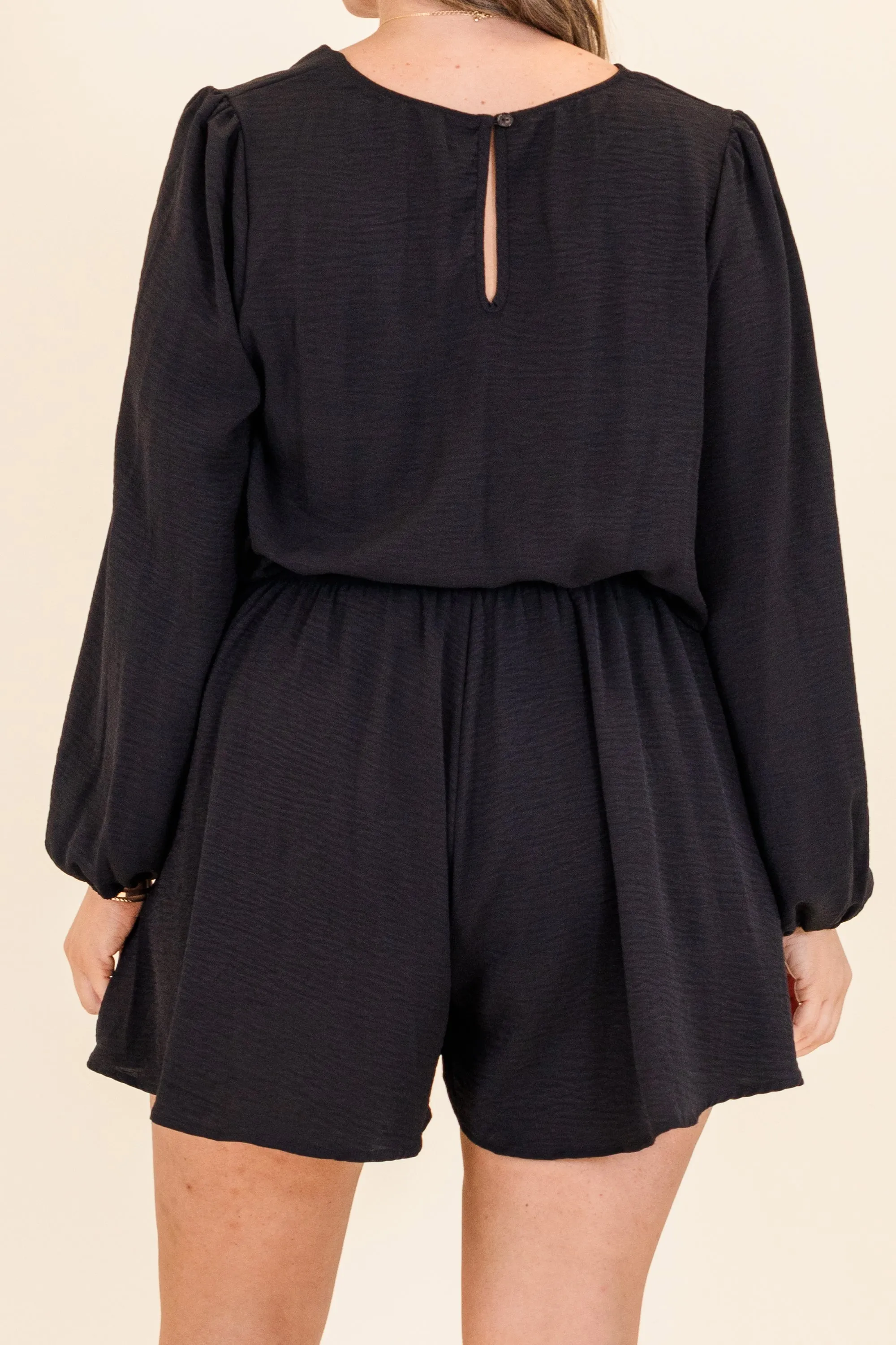 Anyone's Guess Romper, Black