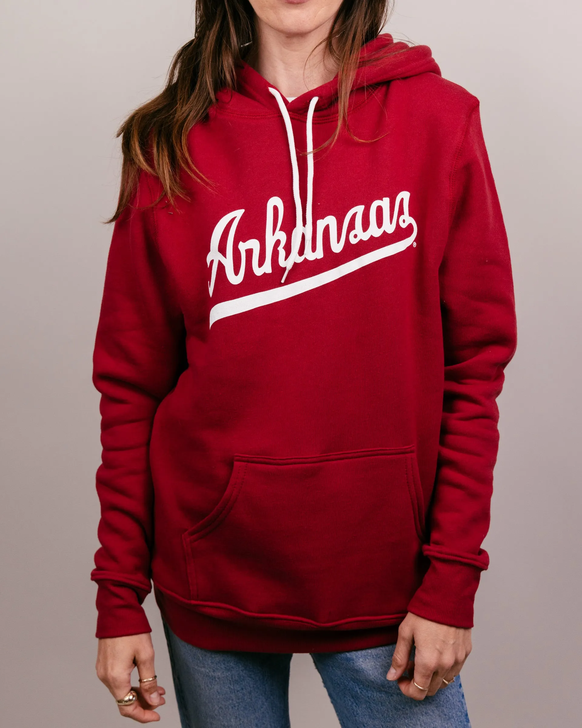 Arkansas Script Cardinal Hoodie