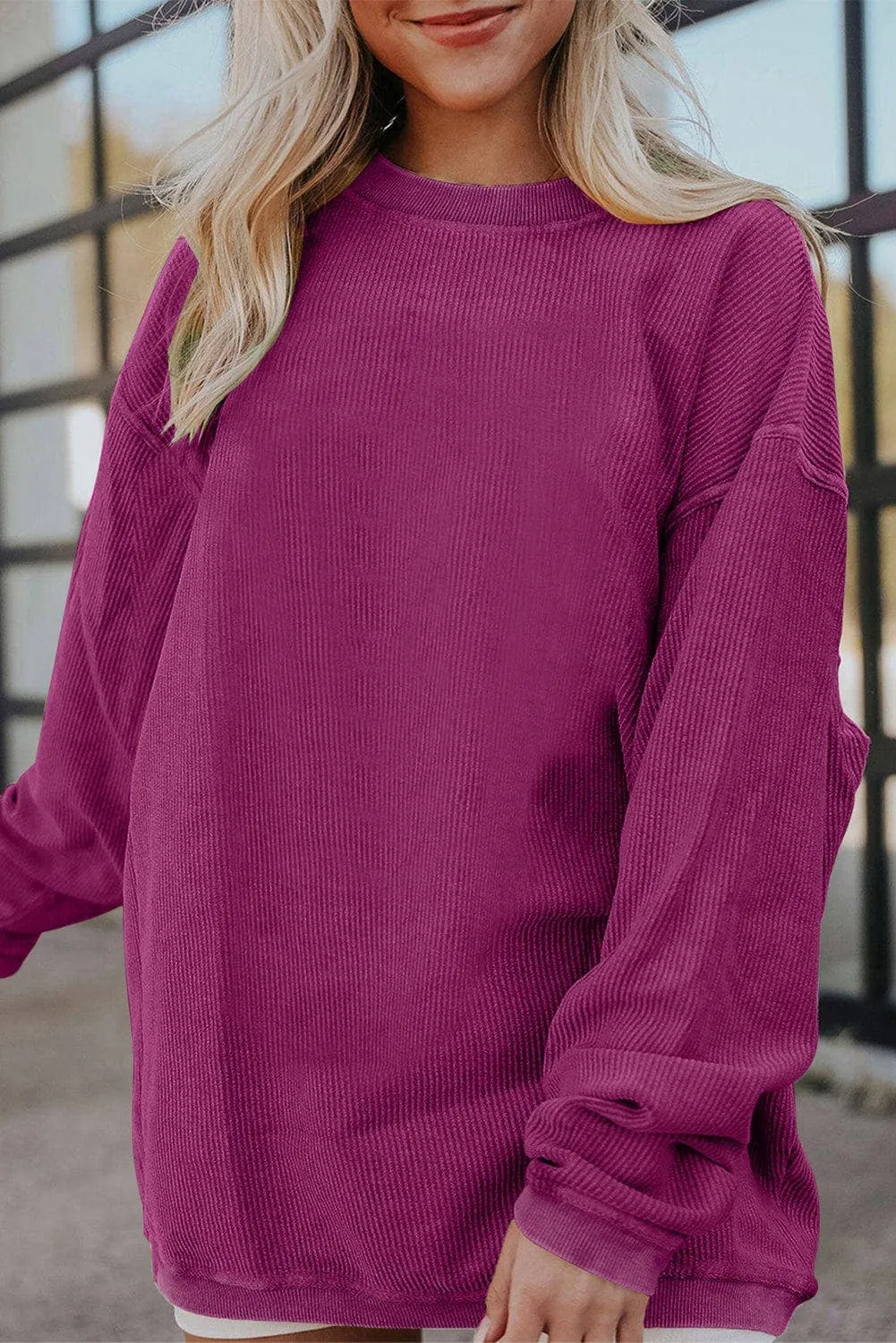 Asia Ribbed Oversized Sweatshirt