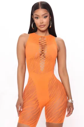 Attention On Me Romper - Orange