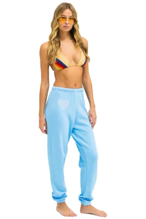 Aviator Nation Glitter Heart Sweatpants- Sky Blue