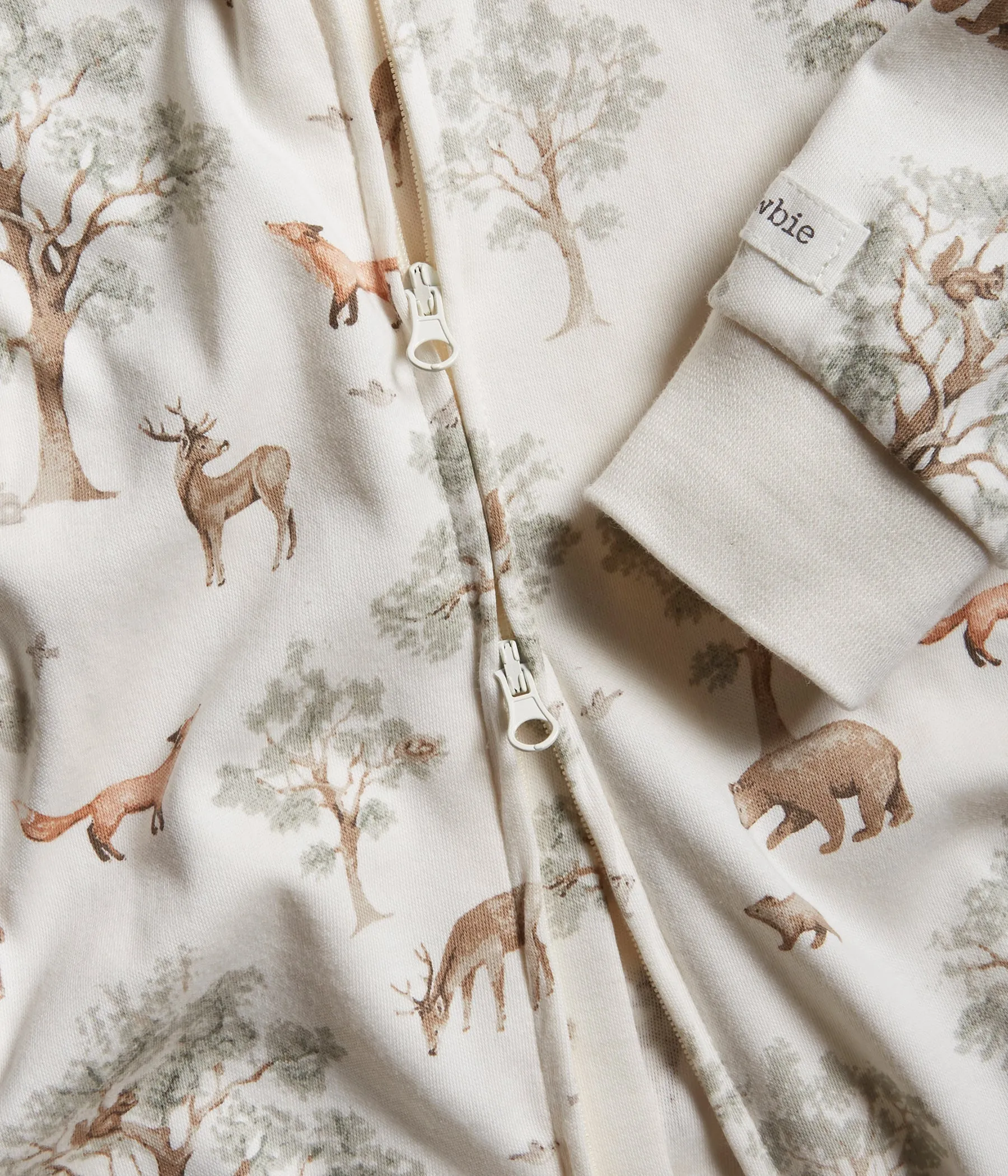 Baby animal patterned sleepsuit