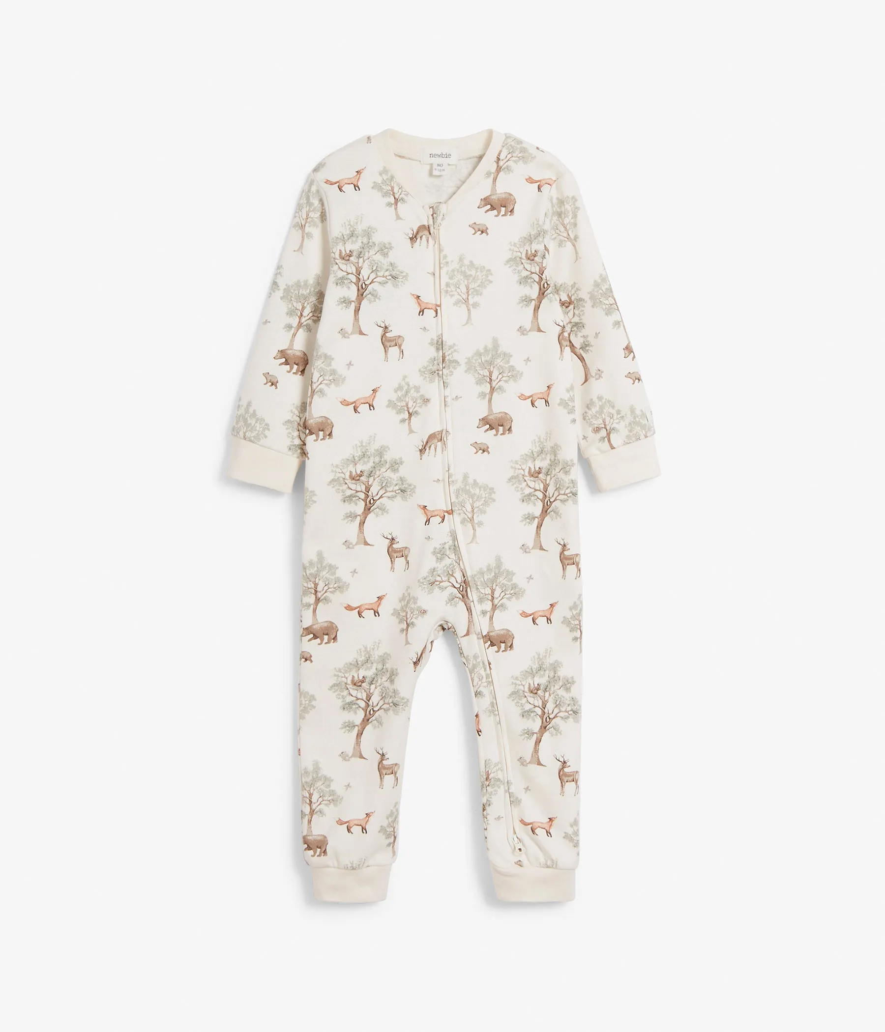 Baby animal patterned sleepsuit