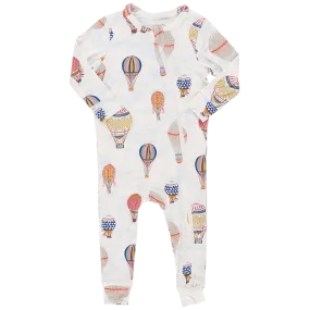 Baby Bamboo Zip Romper PJ - Hot Air Balloon