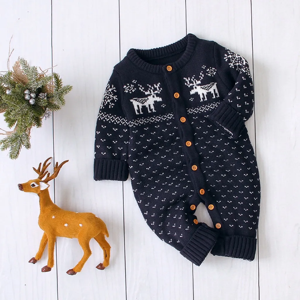 Baby Christmas Giraffe Pattern Hot Selling Style Knitted Romper by MyKids-USA™