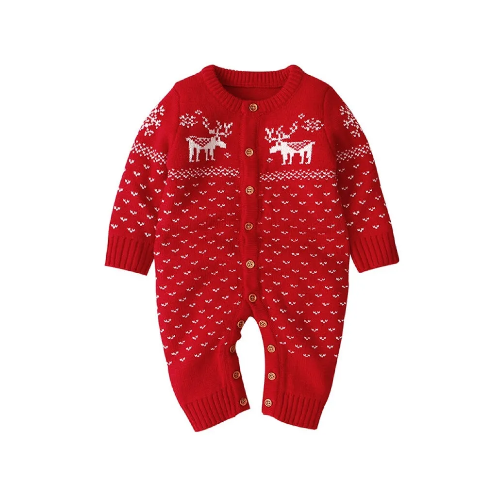 Baby Christmas Giraffe Pattern Hot Selling Style Knitted Romper by MyKids-USA™