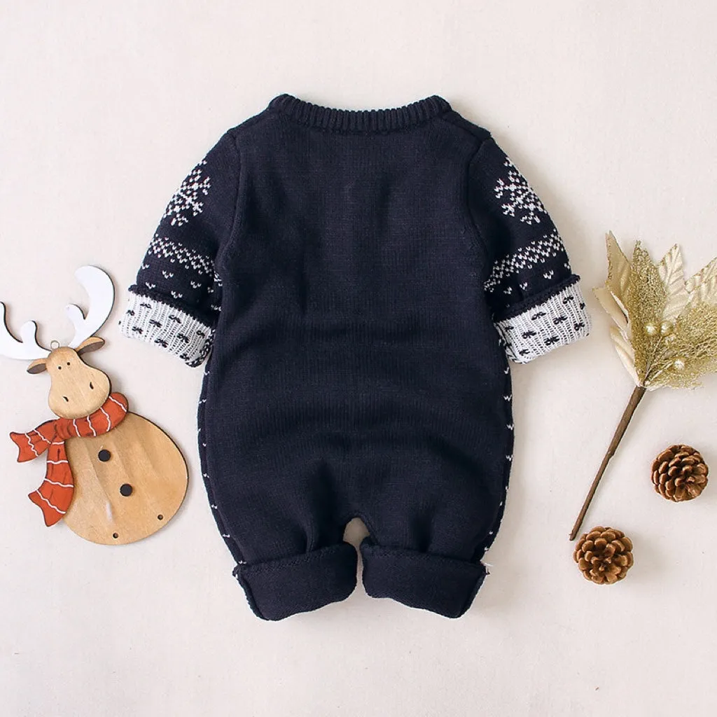 Baby Christmas Giraffe Pattern Hot Selling Style Knitted Romper by MyKids-USA™