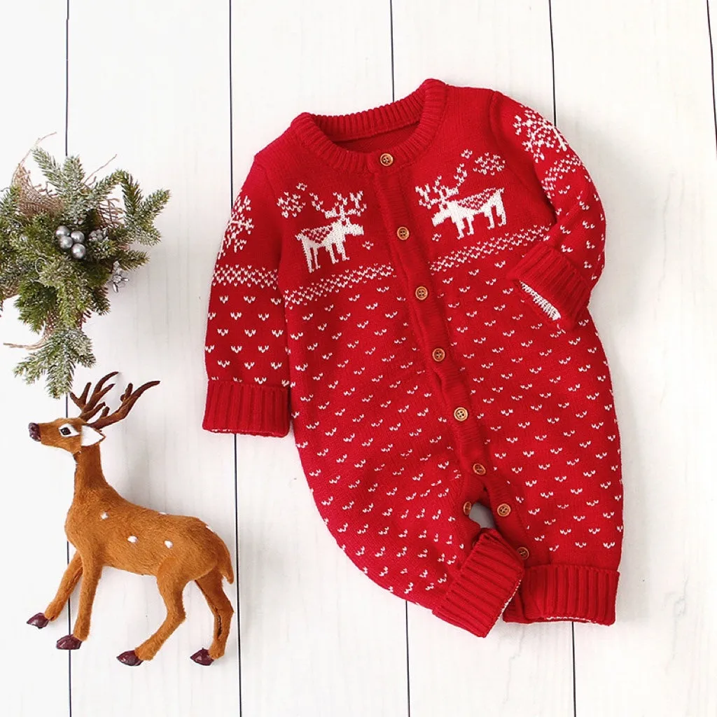 Baby Christmas Giraffe Pattern Hot Selling Style Knitted Romper by MyKids-USA™