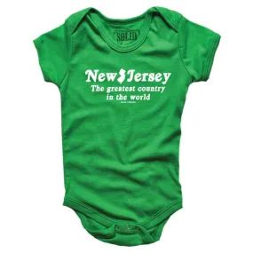 Baby New Jersey The Greatest Country In The World One Piece Romper