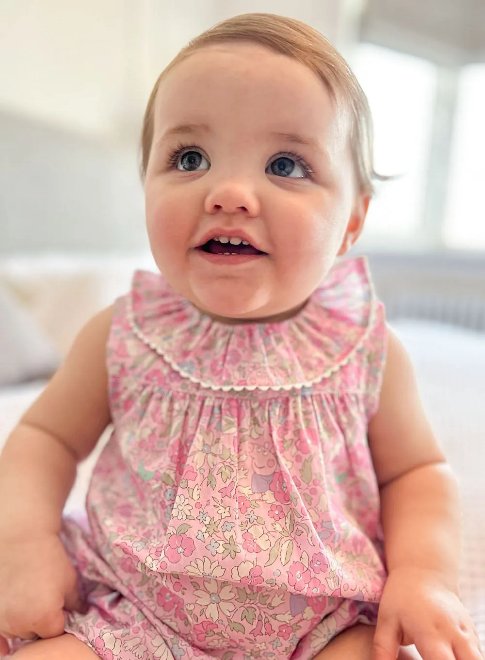 Baby Willow Romper in Pink Peppa Meadow