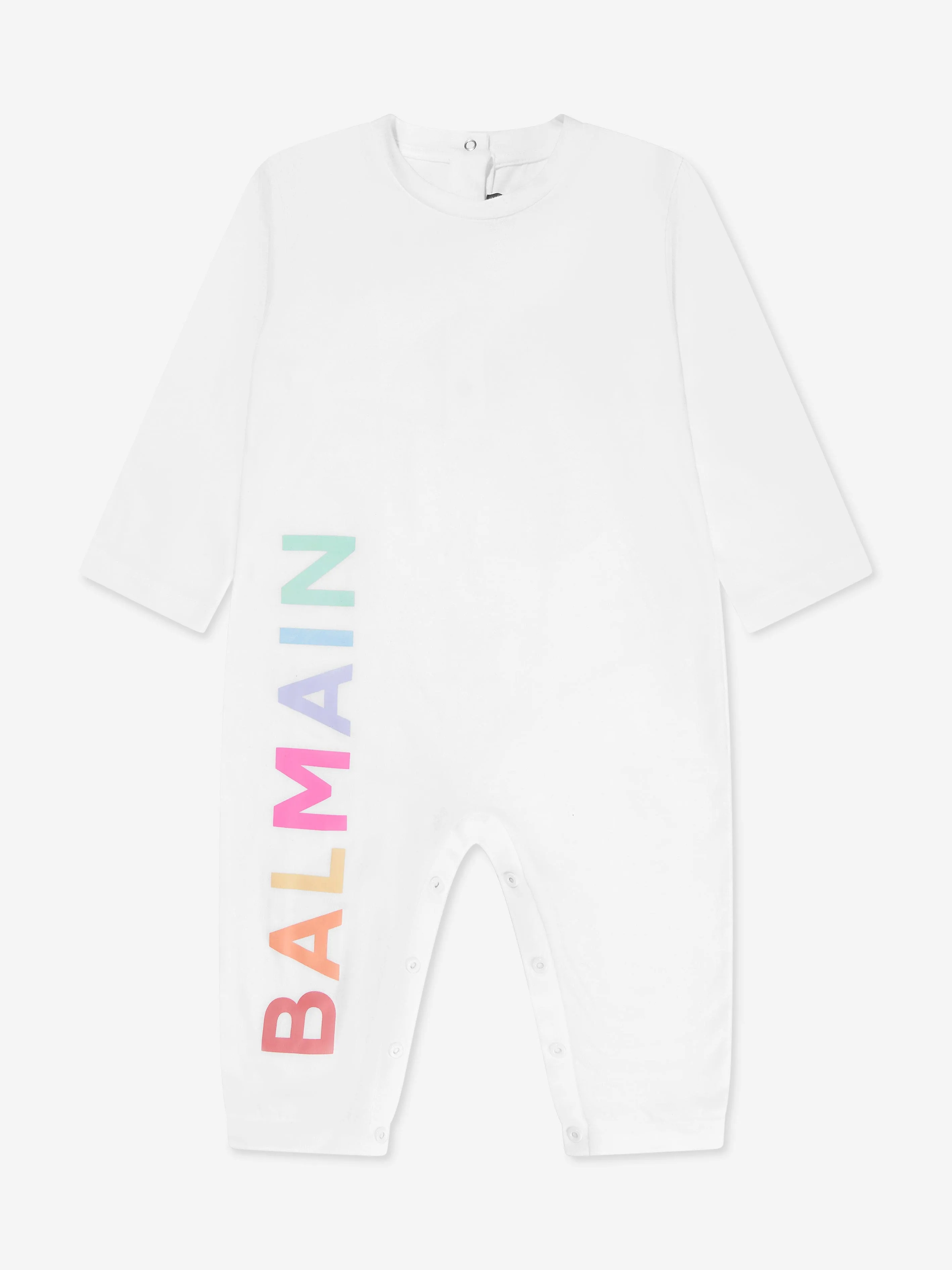 Balmain Baby Logo Romper in White