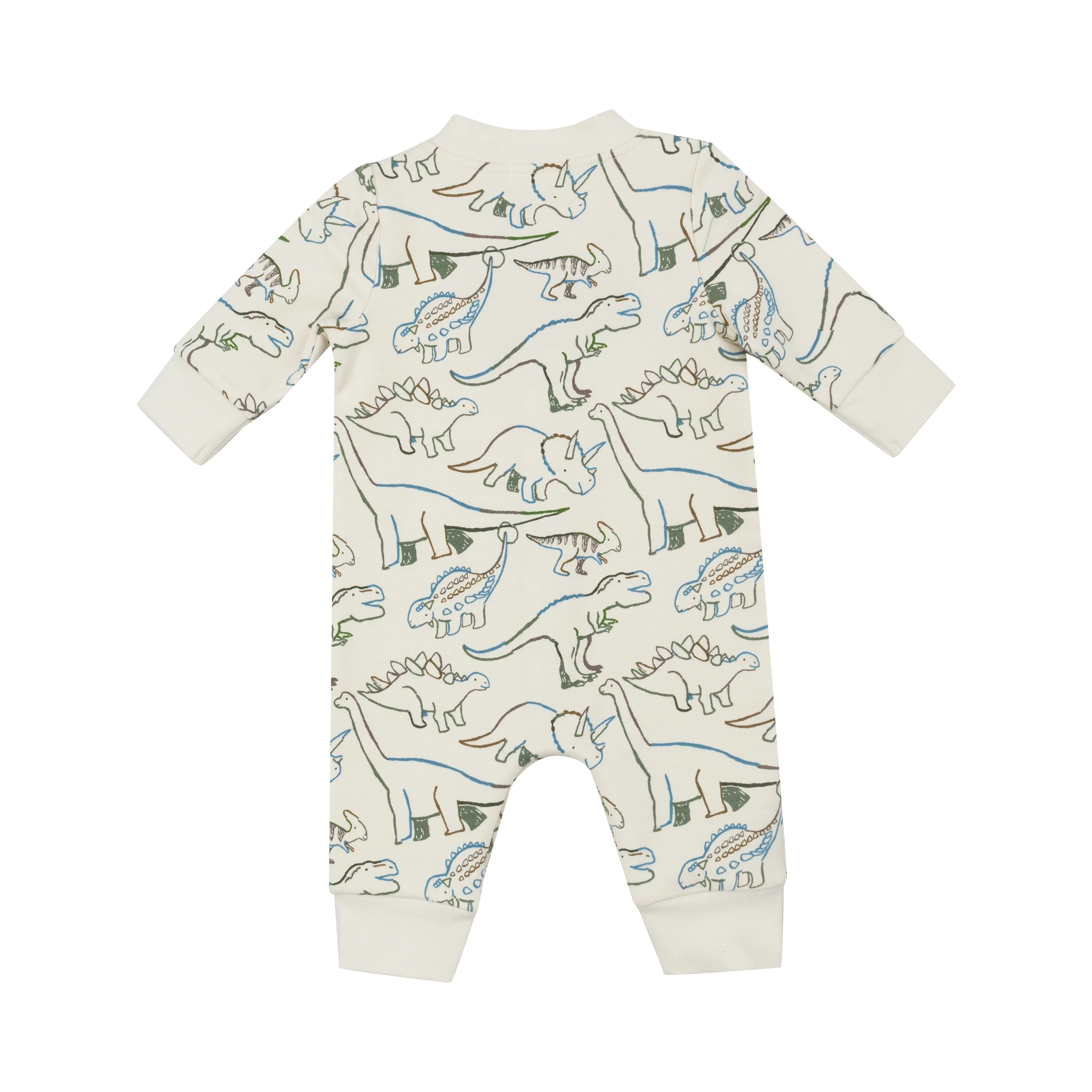 Baseball Collar Romper - Artsy Dinos