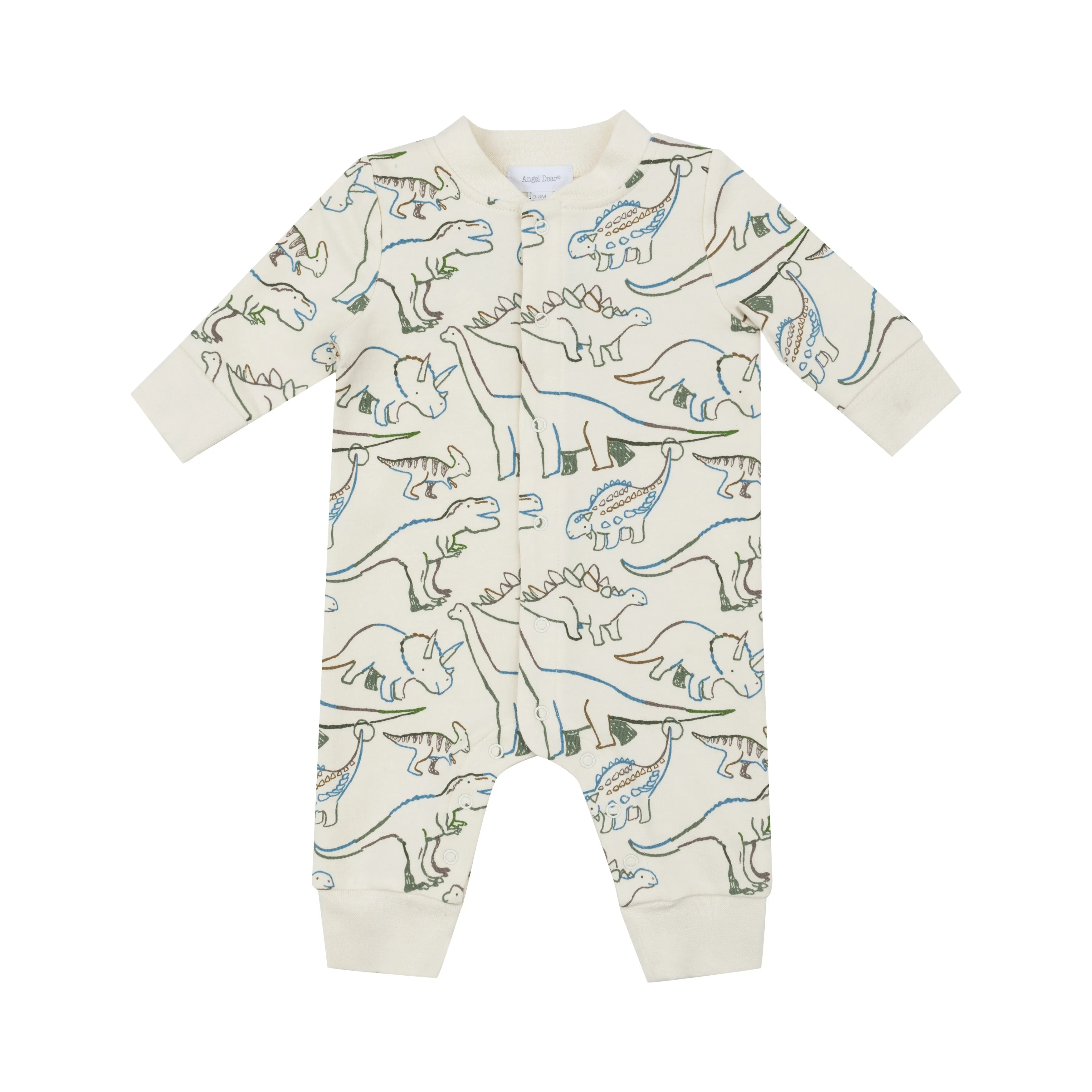 Baseball Collar Romper - Artsy Dinos