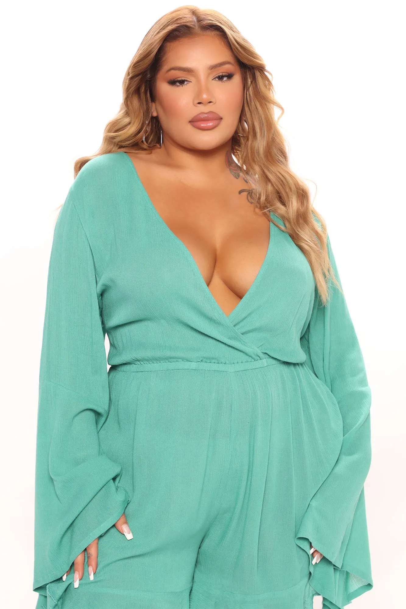 Beachy Summers Romper - Green