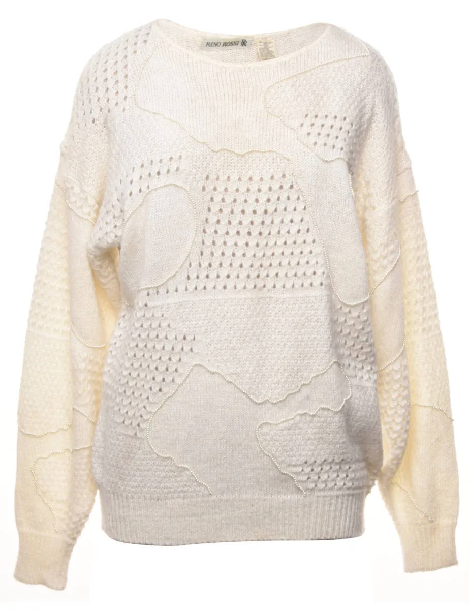 Beaded Crochet Jumper - M