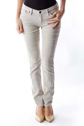 Beige Corduroy Pants