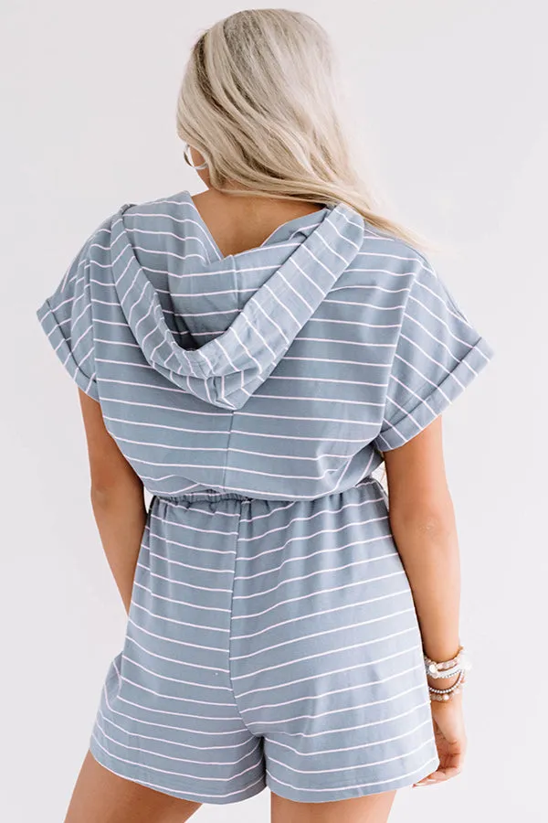 Bellinis At The Boat House Stripe Romper in Dark Grey