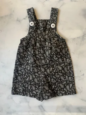 Black and white paisley Dungarees