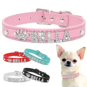 Bling Rhinestone Personalized Pet Collars